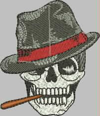 Patch Caveira Chapéu 10x08 cm