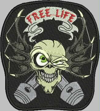 Patch Caveira com Asa 10x10 cm