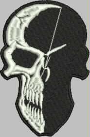 Patch Caveira Meio Crânio 09x08 cm