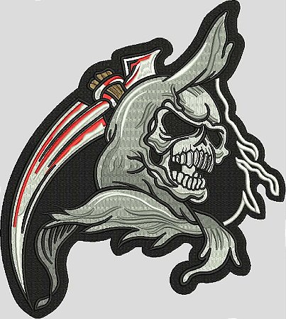 Patch Caveira Foice 25x29 cm