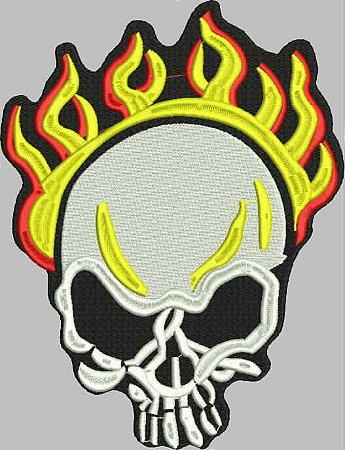 Patch Caveira de Fogo 25x19 cm