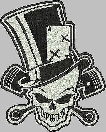 Patch Caveira Chapéu 30x24 cm