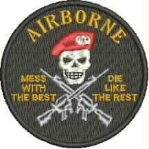 Patch Airborne Caveira 07x07 cm