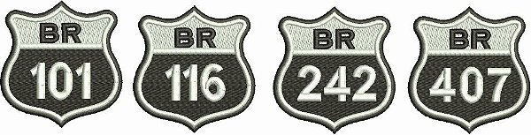 Patch BRS Kit 04 peças 07x07 cm