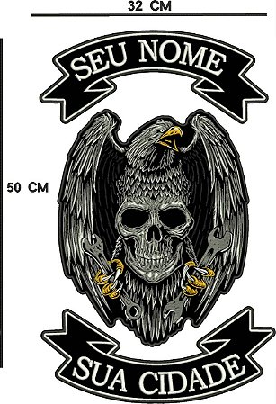 Patch Personalizado Águia Caveira 50x32 cm