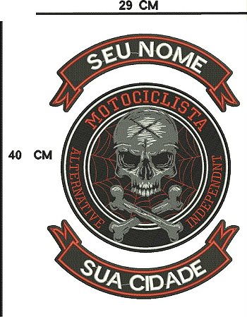 Patch Personalizado Motociclista Independent 40x29cm