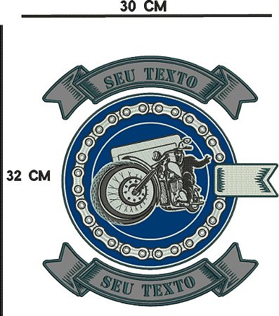 Patch Personalizado Motociclista Solo 32x30cm