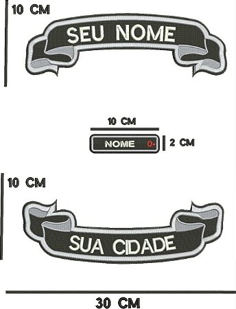 Patch Par de Tarjas mais nome pequeno 30cm