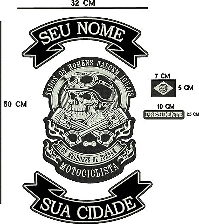 Patch Personalizado Kit Motociclista 50x32cm