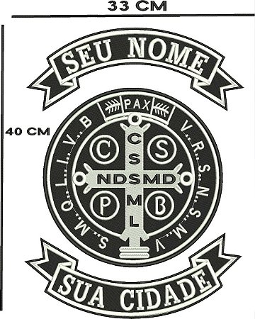 Patch Personalizado Medalha São Bento 40x33cm