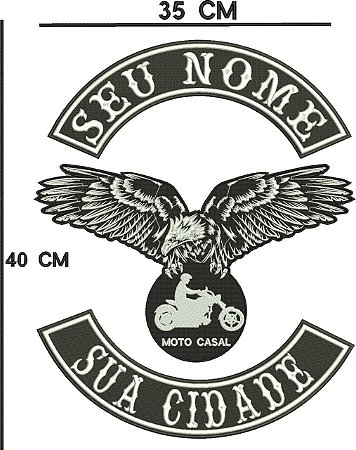 Patch Personalizado Moto Casal 40x35cm