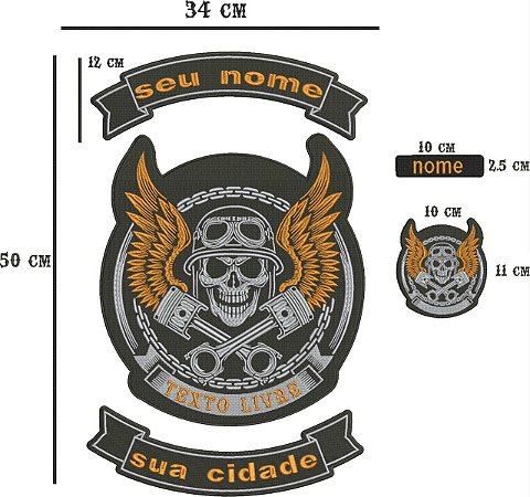 Patch Personalizado Caveira 50x34cm