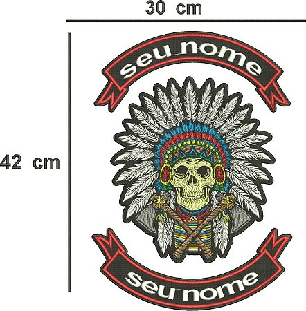 Patch Personalizado Indio Caveira 42x30cm