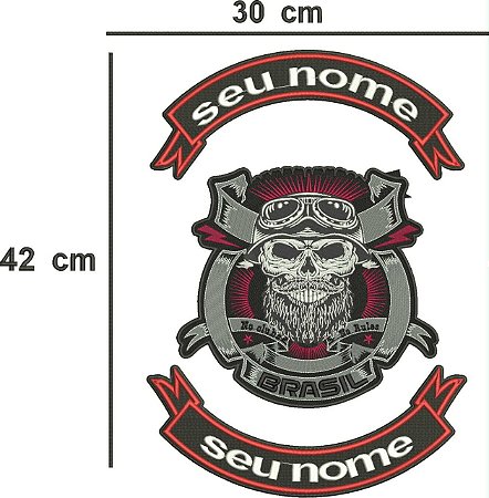 Patch Personalizado Caveira Brasil 42x30cm