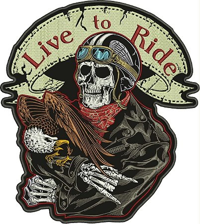 Patch Caveira Live to Ride