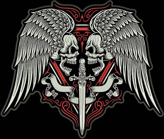 Patch Caveira Dupla com Espada