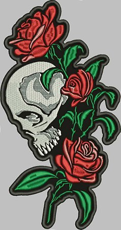 Patch Caveira Rosas