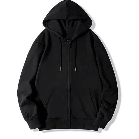 Blusa de moletom com capuz e zíper na frente