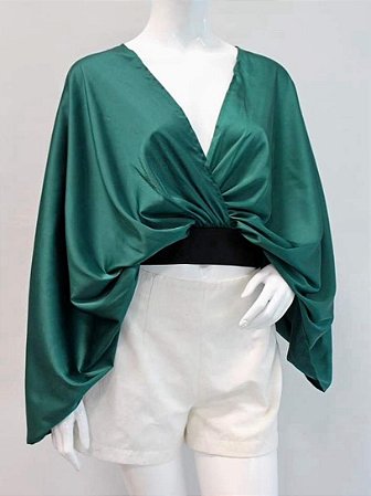 Blusa de cetim manga longa