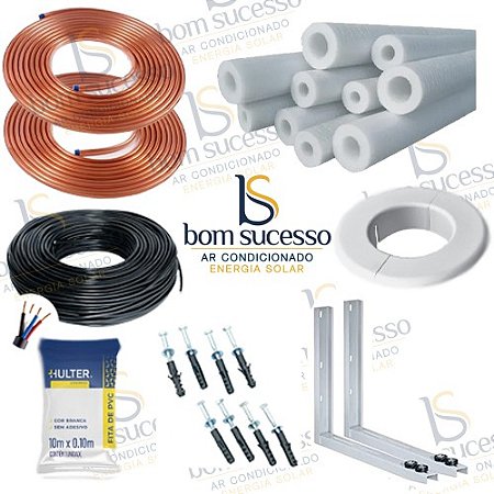 Kit Instalação Ar Condicionado Split 7.000 A 12.000 Btus 3mt