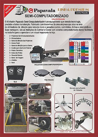 Alinhador Linha Pesada Semi-Computadorizado (CAMBER E CASTER) - Alinhador Semi-Computadorizado para Valeta
