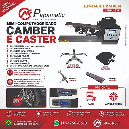 Alinhador Semi-Computadorizado (CAMBER E CASTER) 2 Cabeças Vermelho