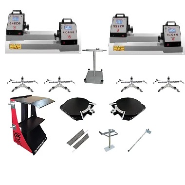 Alinhador Semi-Computadorizado (CAMBER E CASTER) 4 Cabeças com Rack Vermelho