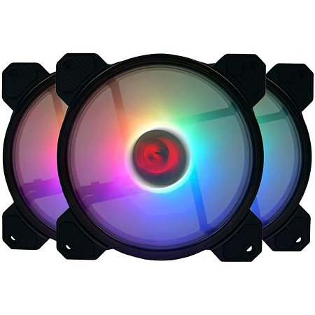 Kit Fan 3 unidades Redragon, RGB, 120mm, Com Controladora - GC-F009