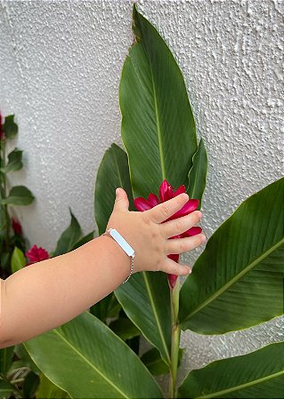 Pulseira de prata infantil placa G
