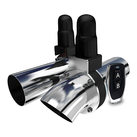 DIFUSOR DUPLO MODELO SLIM PARA MOTOS OU CARROS COM MOTORES V8 - COM DOIS ESCAPAMENTOS - INOX 304 -1,1/2, OU 2 POLEGADAS - ACIONAMENTO POR CONTROLE REMOTO E BOTÃO