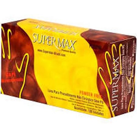 LUVAS DE PROCEDIMENTO SEM PÓ LÁTEX BRANCA SUPERMAX POWDER FREE ( CX/ 10 CARTUCHOS 100 UNID.) Grade sob consulta