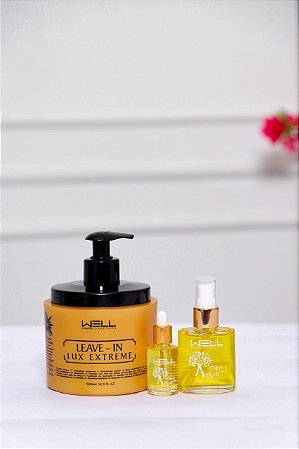 kit finalizador Leavein lux Extreme , oleo de argan 30ml e oleo Baby 10ml