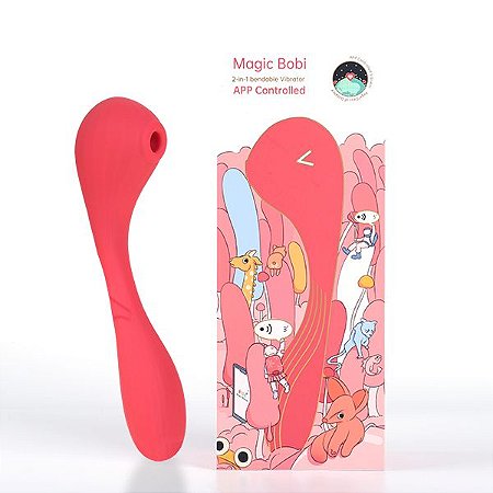 Magic Bobi Red - Vibrador 2 em 1 - Vibração e Sucção com App Control - Magic Motion