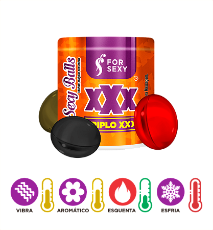 Bolinhas Triplo XXX – Vibra, Esquenta e Esfria + Aroma Sensual (3un)