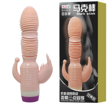 Vibrador Triplo Mark Stick com Estimulação Completa – Ponto G, Clitóris e Anal