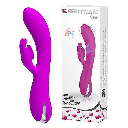 Vibrador Pretty Love Sam - Rabbit com estimulador e sucção de Clitóris - Recarregável