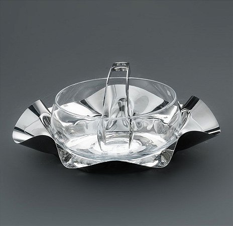 SALADEIRA FIORI COM PEGADOR INOX RIVA