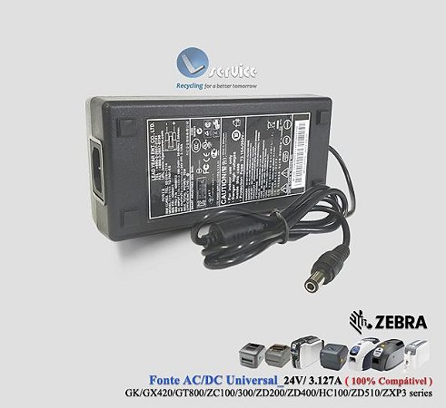 Fonte 24V Zebra ZD200/ZC100/ZC300 series