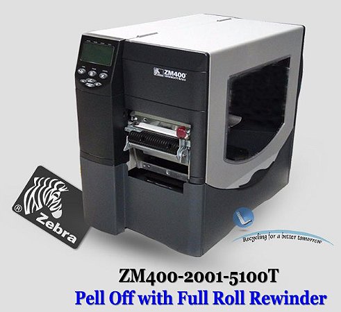 Impressora Zebra ZM400 + Peel off e Rebobinador full
