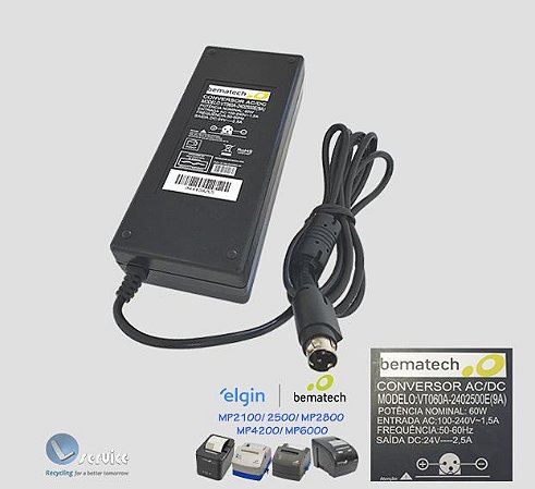 Fonte 24v impressora Elgin, Bematech (Original)