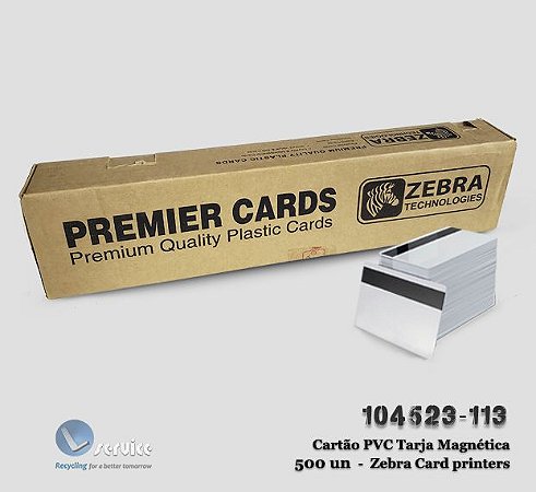 Cartão PVC Branco Zebra com Tarja Magnética - 500 Cartões