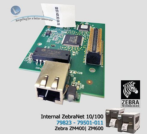 Placa de Rede ZebraNet ZM400/ZM600/ Xi4 series