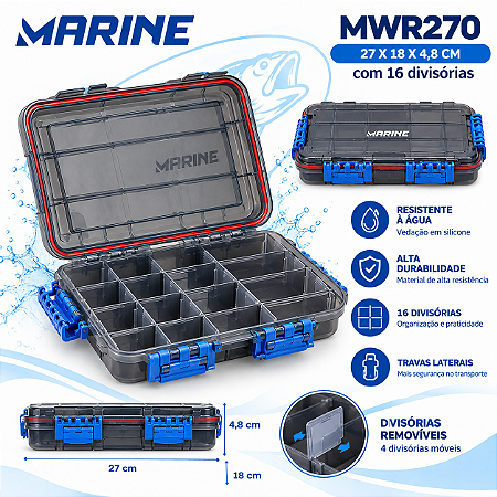Caixa Marine Sports MWR270 Resistente à Água 27x18x4,8cm