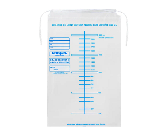 SACO COLETOR URINA SIST ABERTO CORDAO MEDSONDA