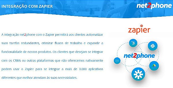 Zapier com Net2Phone  | Clique no WhatsApp ou Consulte o Preço e Saiba  Mais Desta Solução