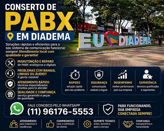 Conserto de PABX em Diadema (11) 2011-4286
