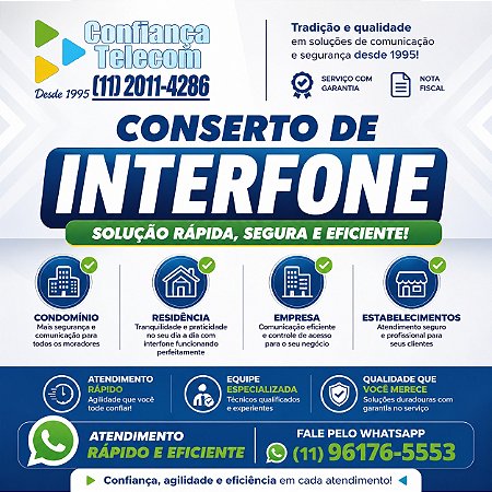 Conserto de Interfone em Mauá (11) 2011-4286