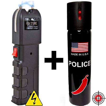 Kit Defesa Pessoal Taser + Spray POLICE U.S.A - FORSHOOTER - Militar e  tático