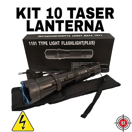 ATACADO KIT 10 Lanterna Tática com Taser - FORSHOOTER - Militar e tático