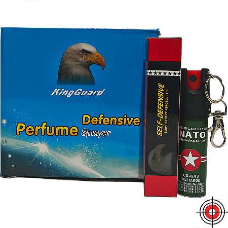 ATACADO Caixa com 10 Chaveiro Mini Spray de Defesa AMERICAN NATO CS-GAS 20ml